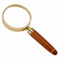 Rosewood Handheld Magnifier w/ Gold Trim